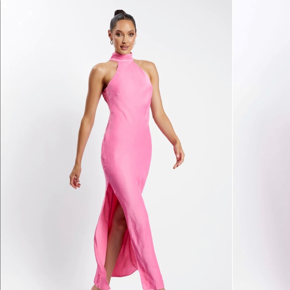 Meshki Satin Drape Back Maxi Dress
